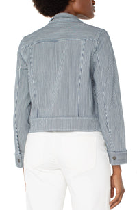 Utility Crop Jacket (Navy & White)