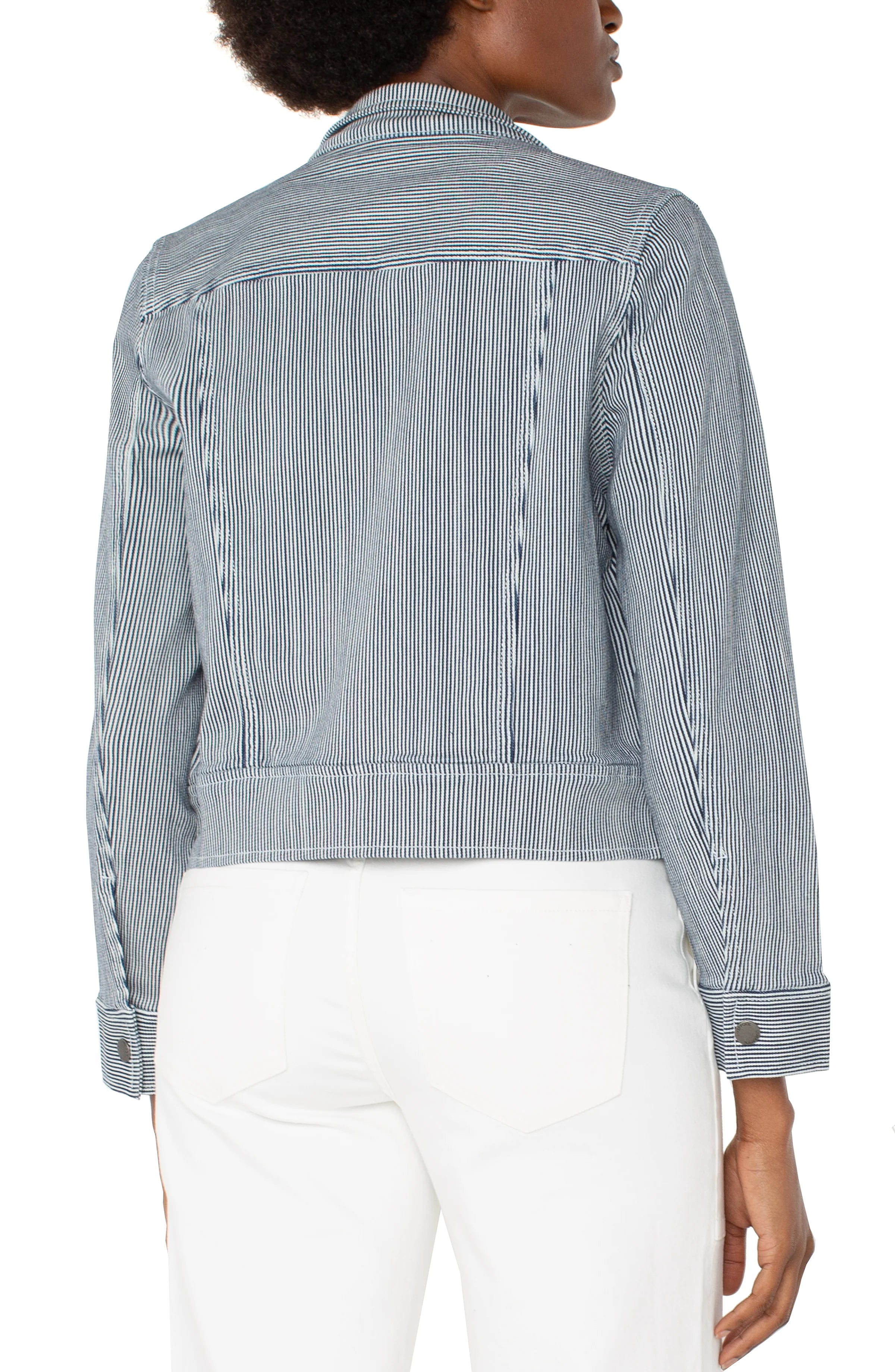 Utility Crop Jacket (Navy & White)