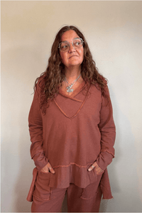 Terry V-Neck Top