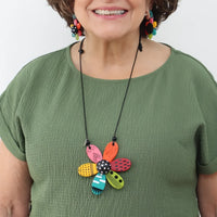 Vibrant Garden Flower Necklace
