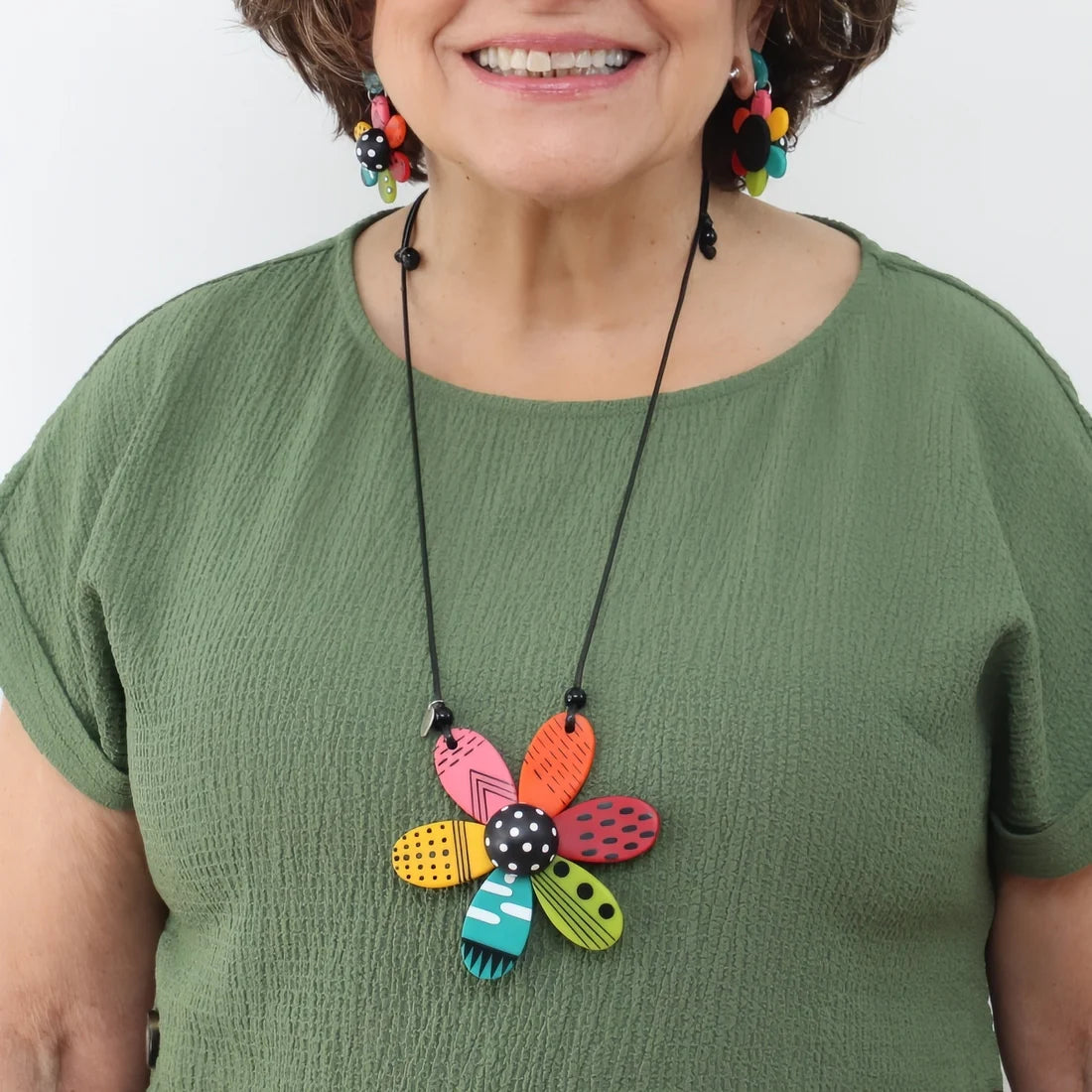 Vibrant Garden Flower Necklace