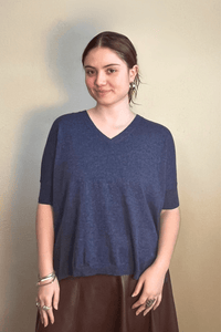 V-Neck Short Sleeve Sweater