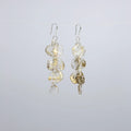 Water Lily Earrings by Jianhui with translucent leaves and hand-gilded gold