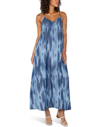 Spaghetti Strap Maxi w/ Pockets (Watercolor)