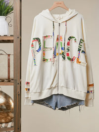 Peace Detail Hooded Sweatshirt