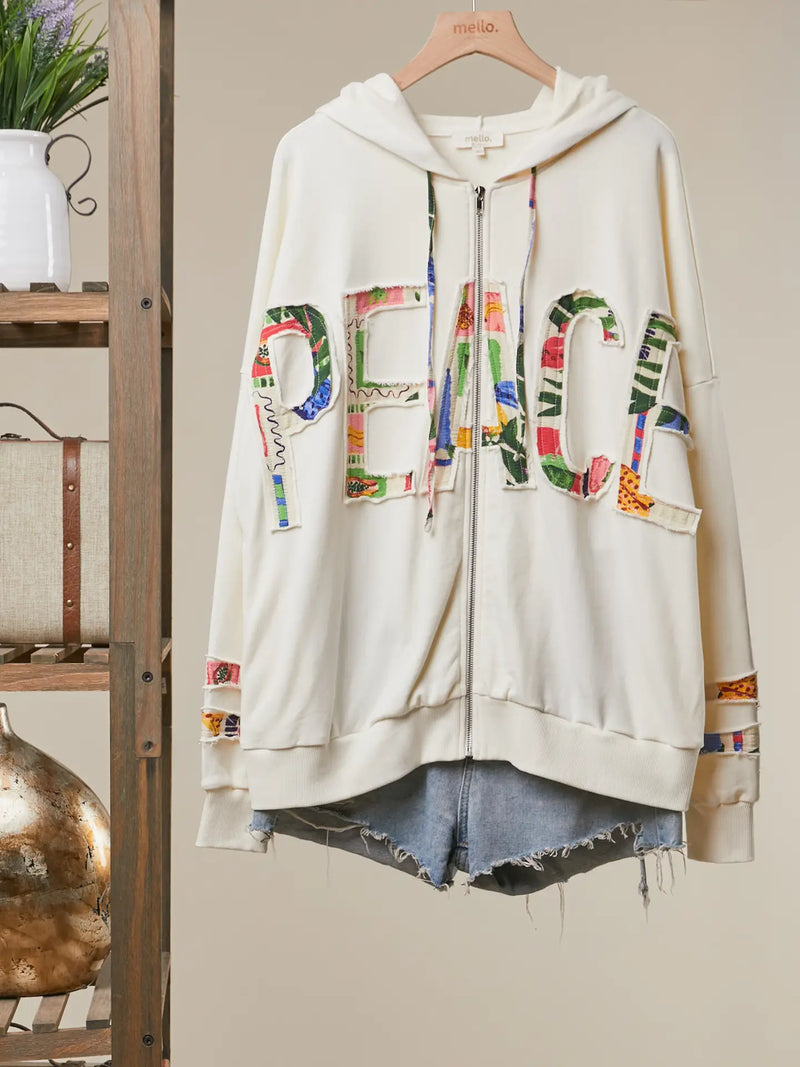 Peace Detail Hooded Sweatshirt