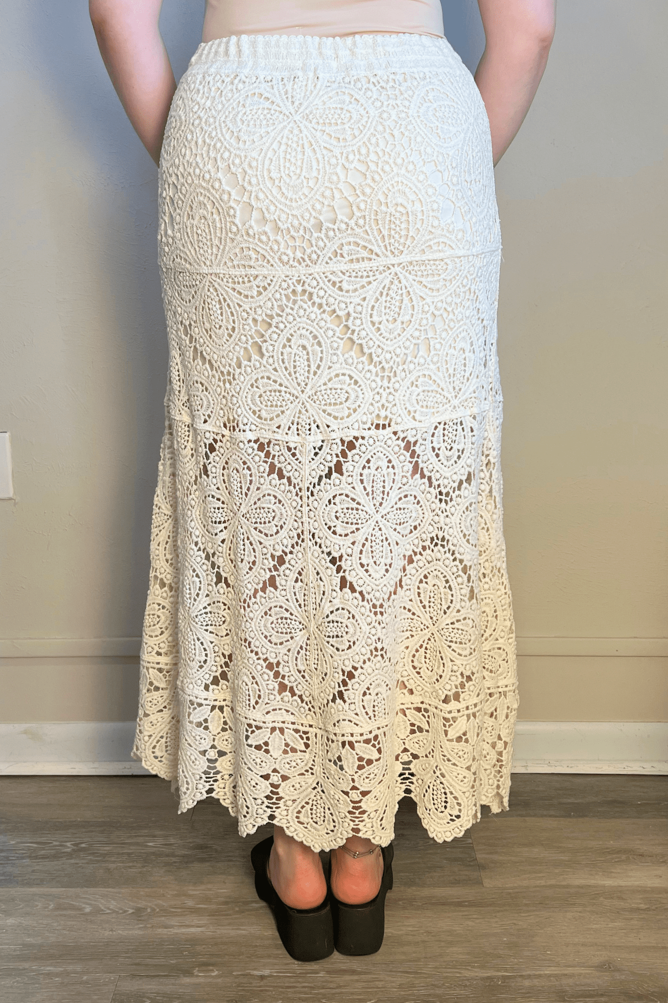 Crochet Knit Varied Pattern Skirt
