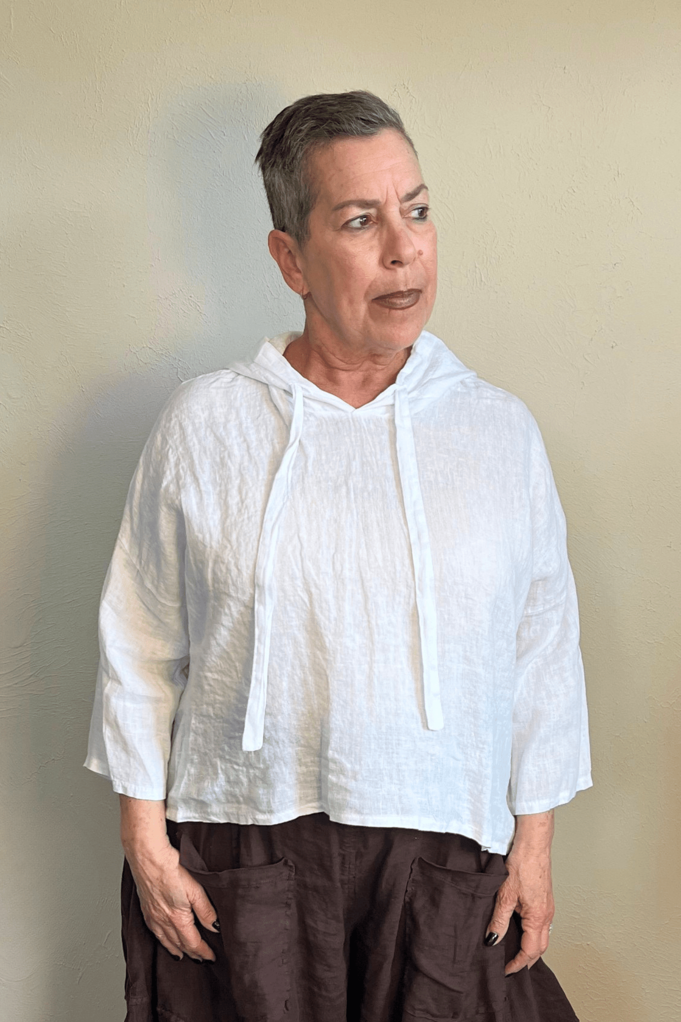 Linen Hoodie Top