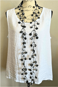 White Pearl Rubber Necklace