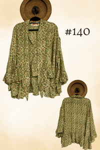 Crepe Sari Wild Rose Top