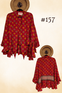 Crepe Sari Wild Rose Top
