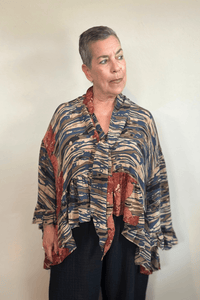 Crepe Sari Wild Rose Top