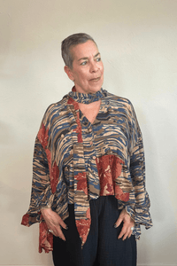 Crepe Sari Wild Rose Top