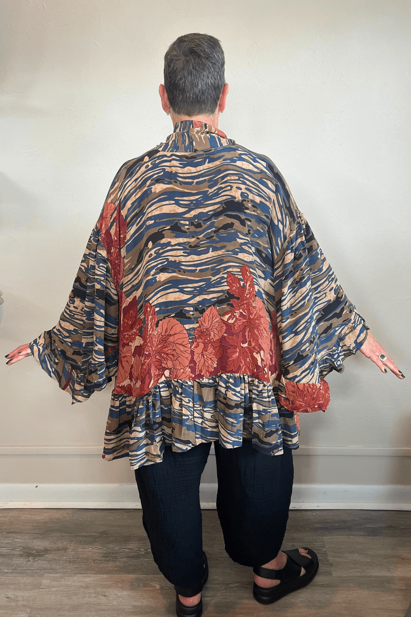 Crepe Sari Wild Rose Top