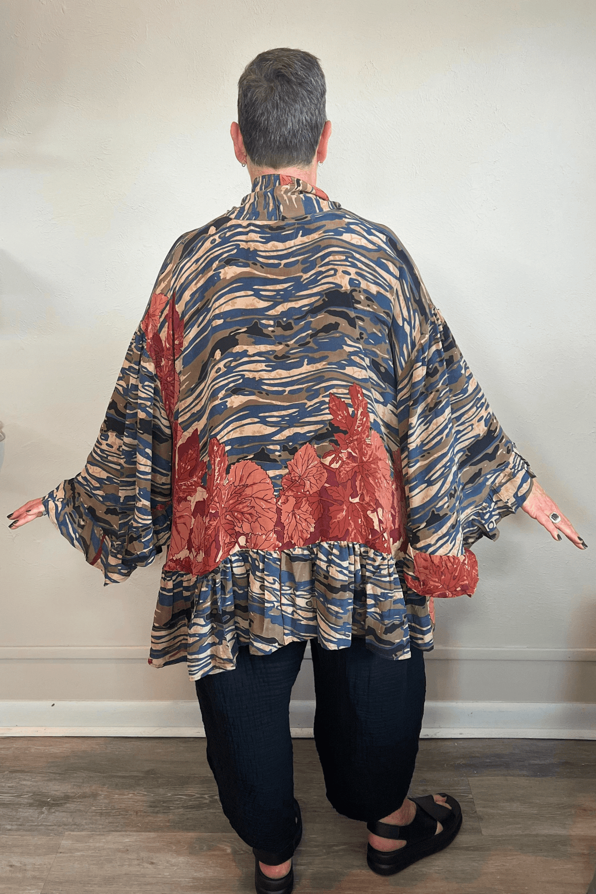 Crepe Sari Wild Rose Top