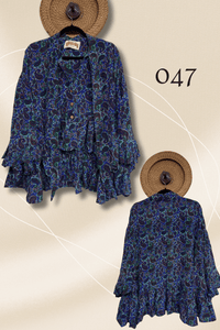 Crepe Sari Wild Rose Top