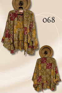 Crepe Sari Wild Rose Top