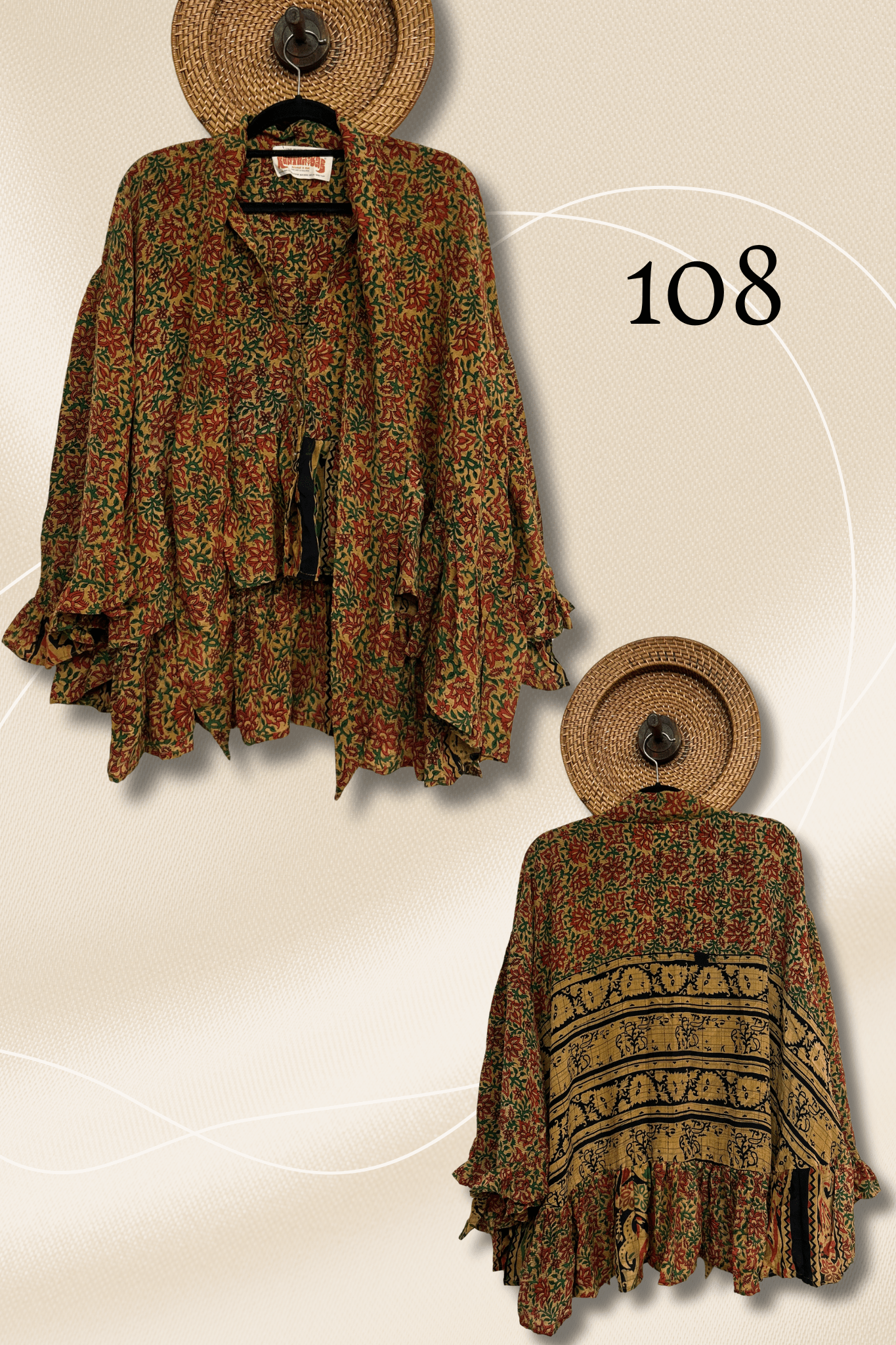 Crepe Sari Wild Rose Top