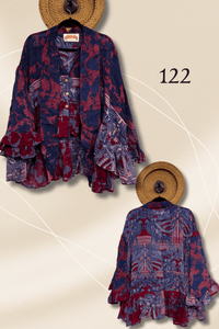 Crepe Sari Wild Rose Top