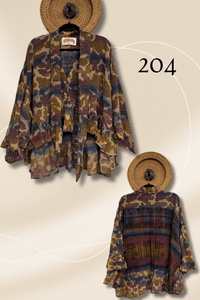 Crepe Sari Wild Rose Top