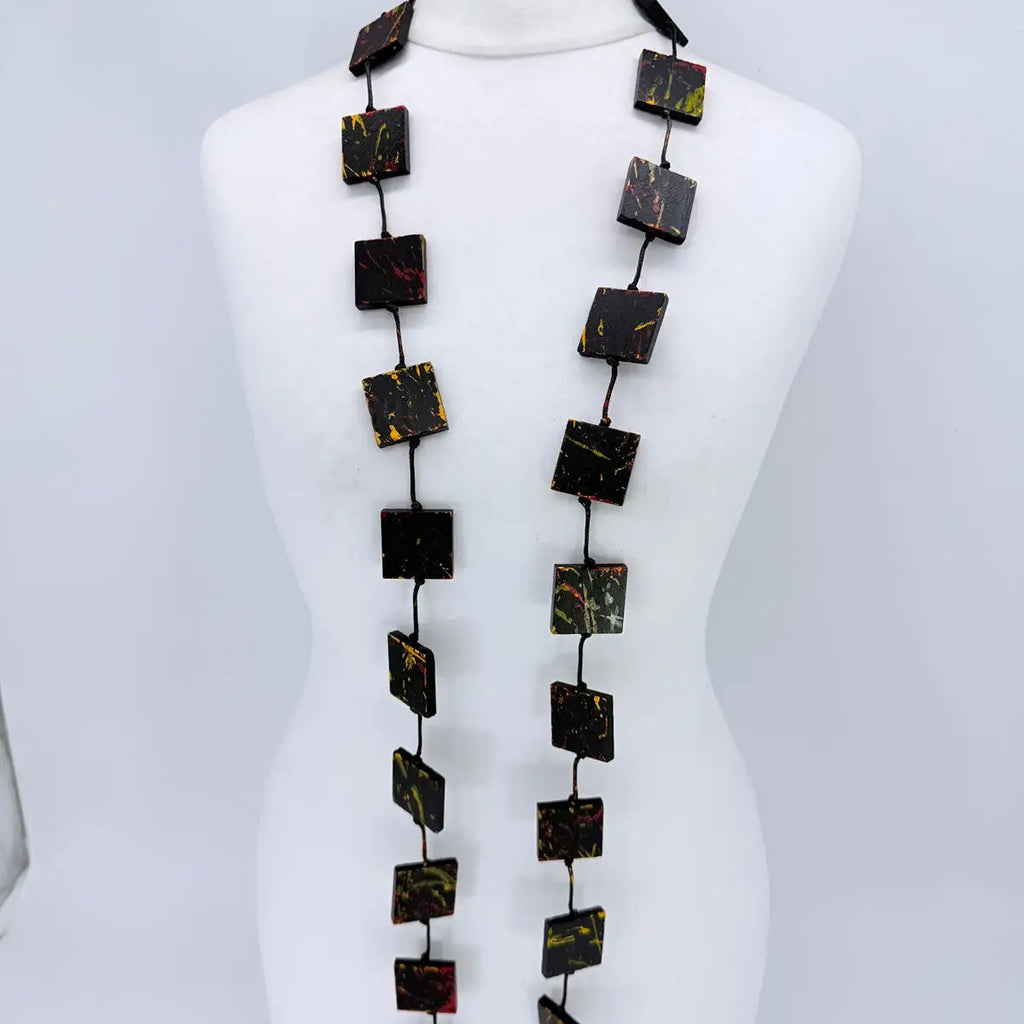 Wooden Square Necklace