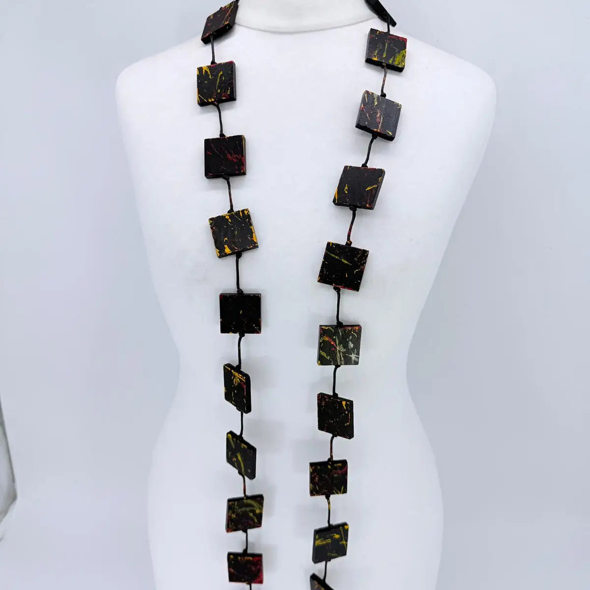 Wooden Square Necklace