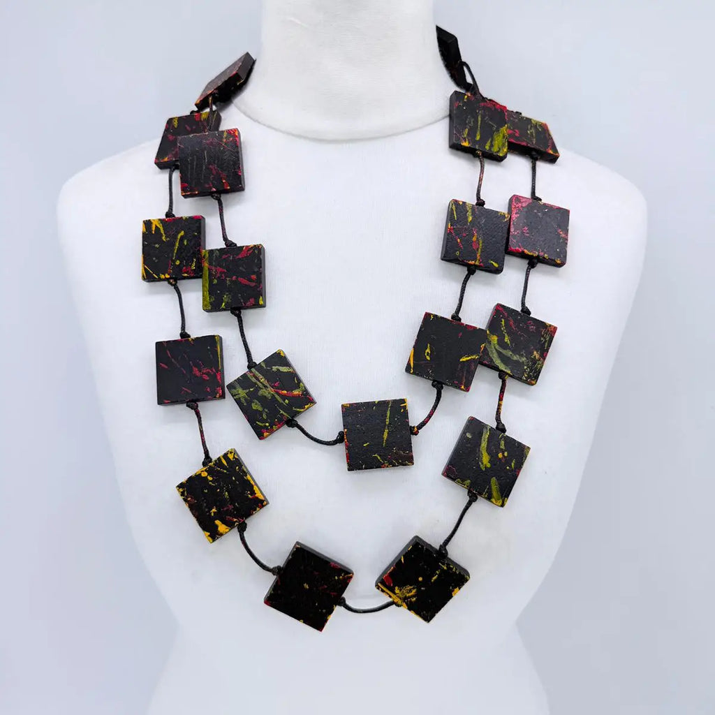 Wooden Square Necklace