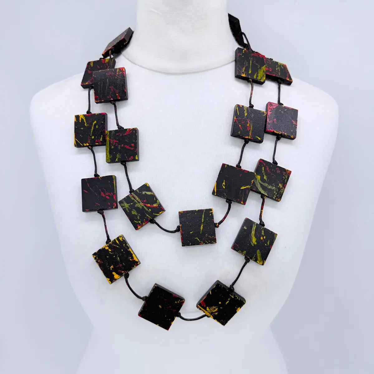 Wooden Square Necklace