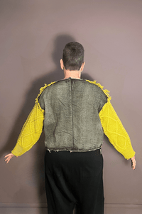 Sweater With Denim Trim