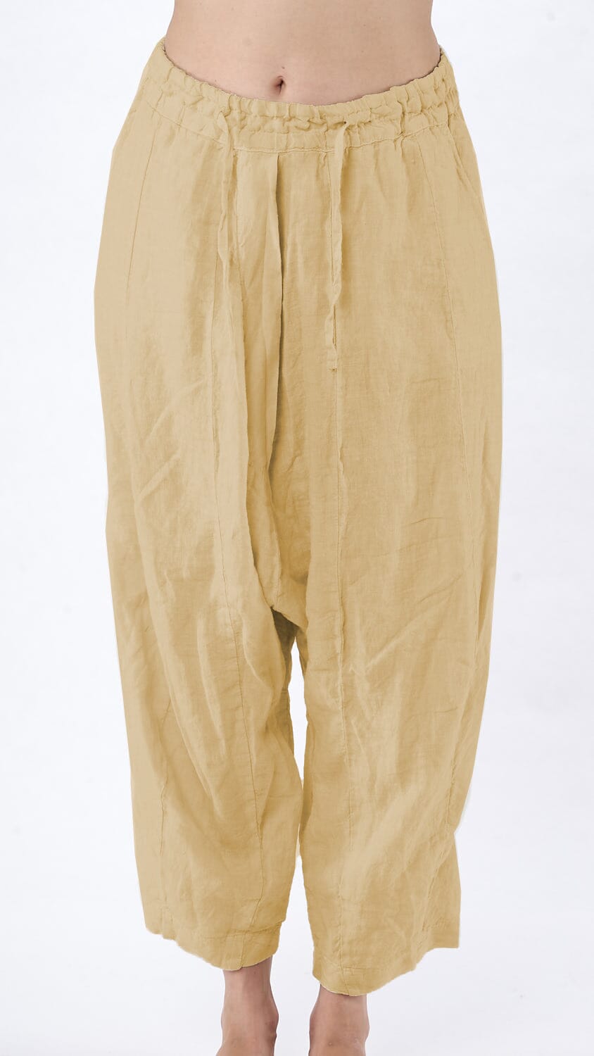 Wide Leg Drawstring Drop Crotch Trousers